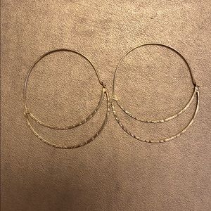 Anthropology Gold Hoop Earrings